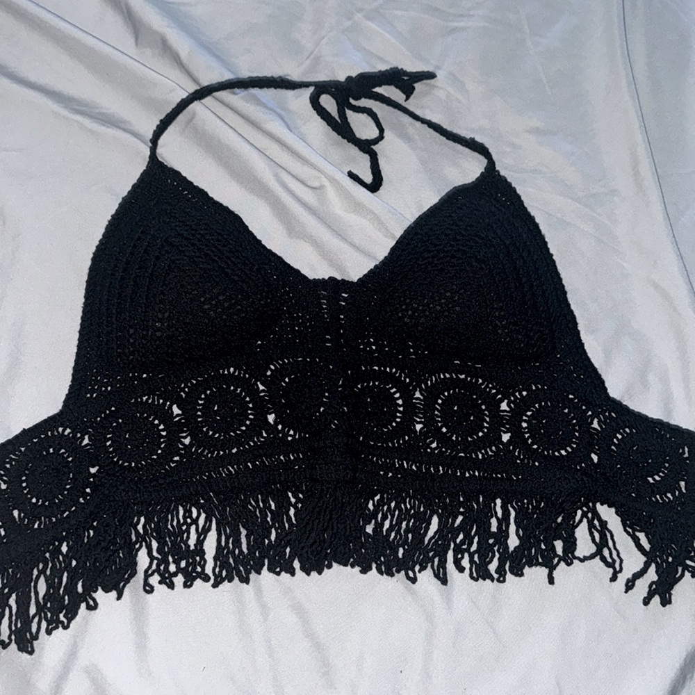 Black Bikini Cover Up Top
